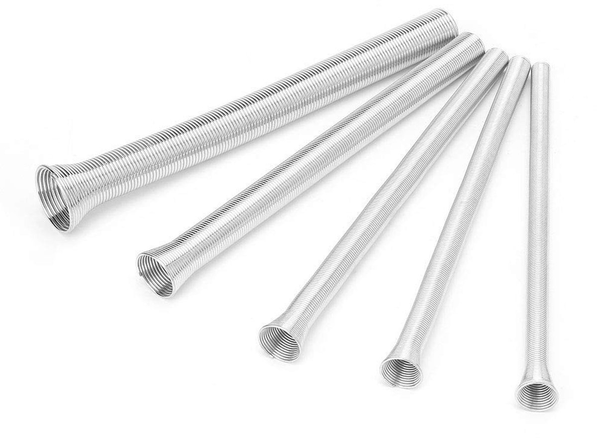 Dailygoods - Spring Tube Bender - Hoge Dichtheid Staal - 5PCS - 21cm Formaat - Elastische Lente Tubing Benders - Geschikt voor Zacht Koper en PVC