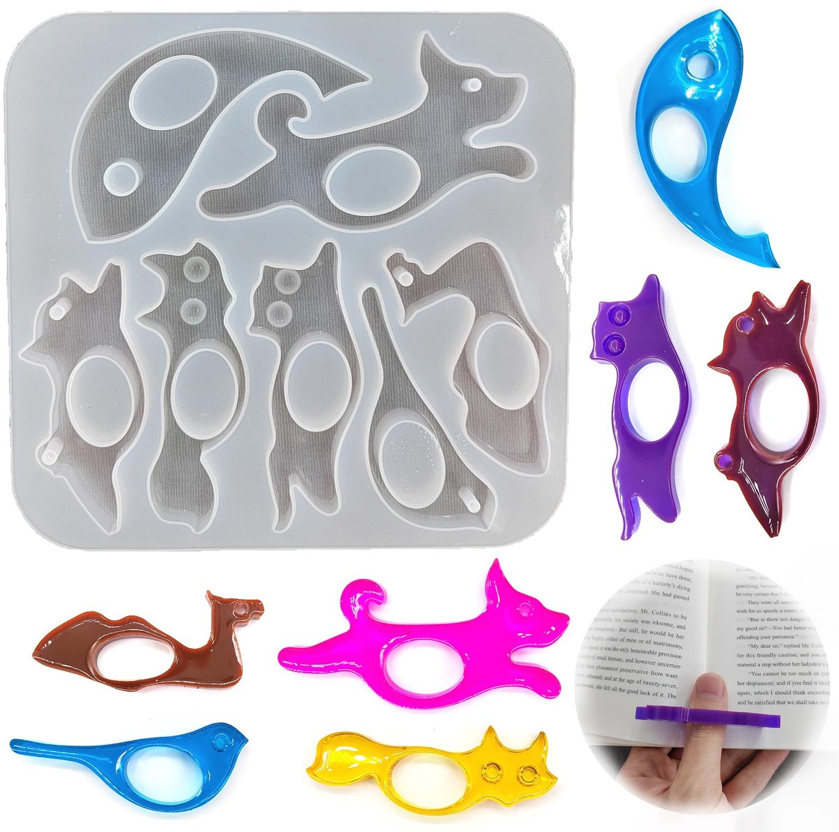 Dailygoods- Bladwijzervorm Duim - Dierenvorm - Siliconen Gietvorm - Leesaccessoires - Epoxyvorm - Creatief Gereedschap