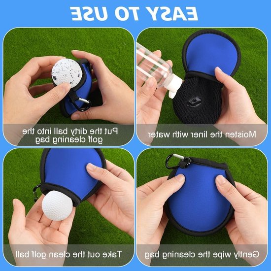Waterdichte Golfbal Reinigingszak met Carabiner, Dubbel Laags, Ideaal voor Golfaccessoires en Cadeaus voor Mannen en Vrouwen — afbeelding 4