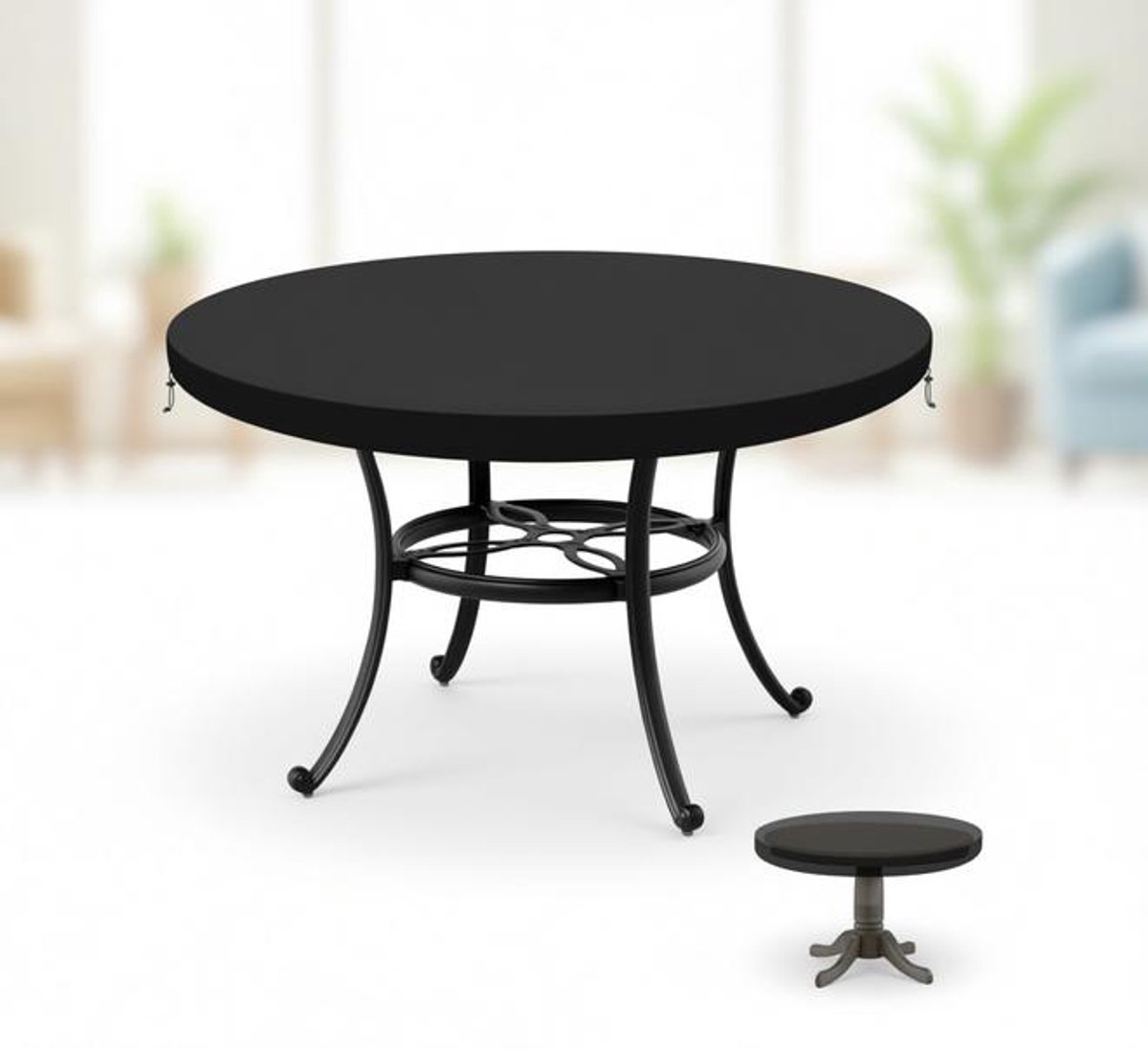 ElleMooi Tafelbladhoes 112x10cm Rond - Waterdichte Tuintafelhoes 420D Oxford - Beschermhoes voor Ronde Tuintafels