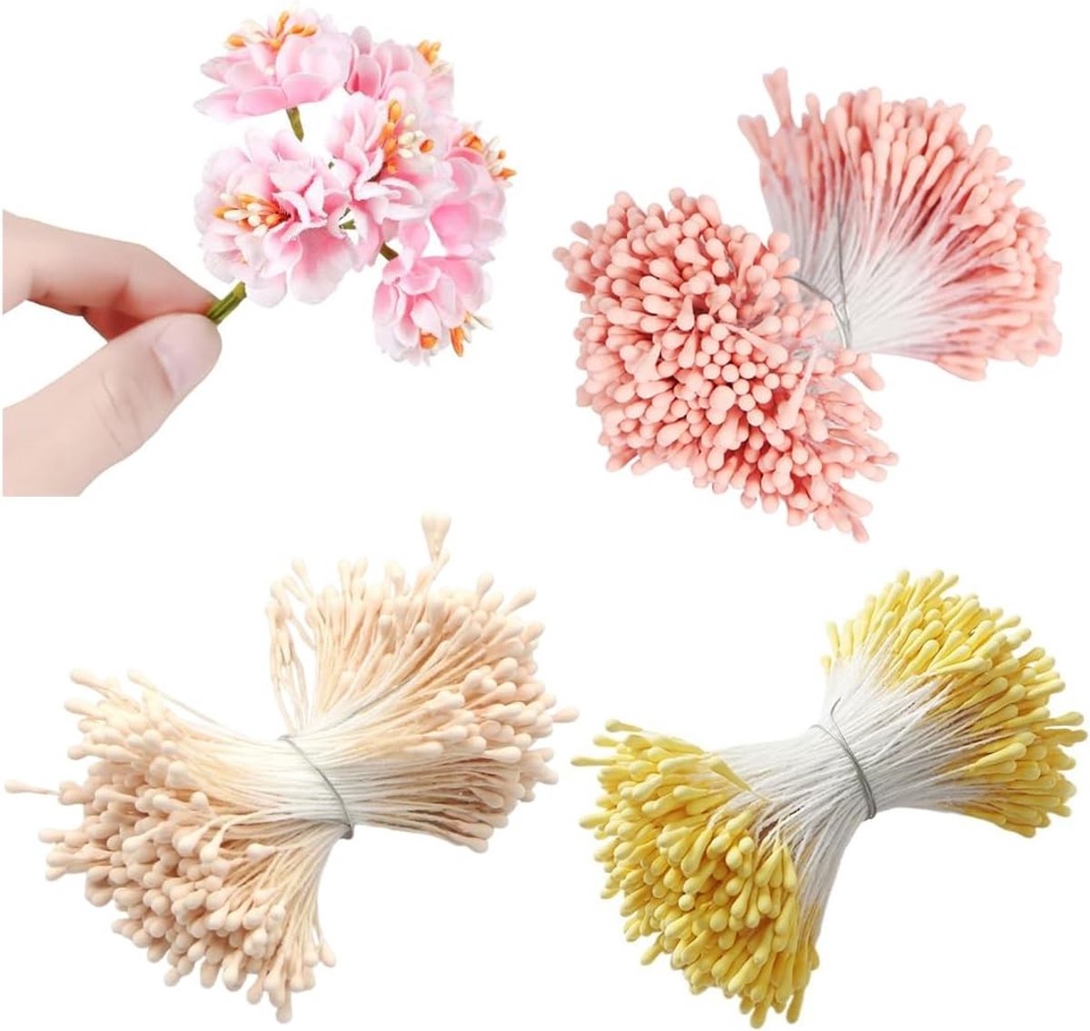 420 Stuks Gele Pijpenreinigers met Dubbele Parelkoppen voor DIY Creatieve Projecten, Knutselen en Decoratie