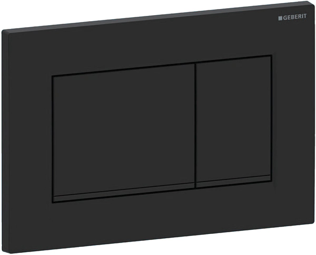 Geberit Bedieningspl. Sigma30, 2-Toets:mat Zwart, Easy-To-Clean, Zwart