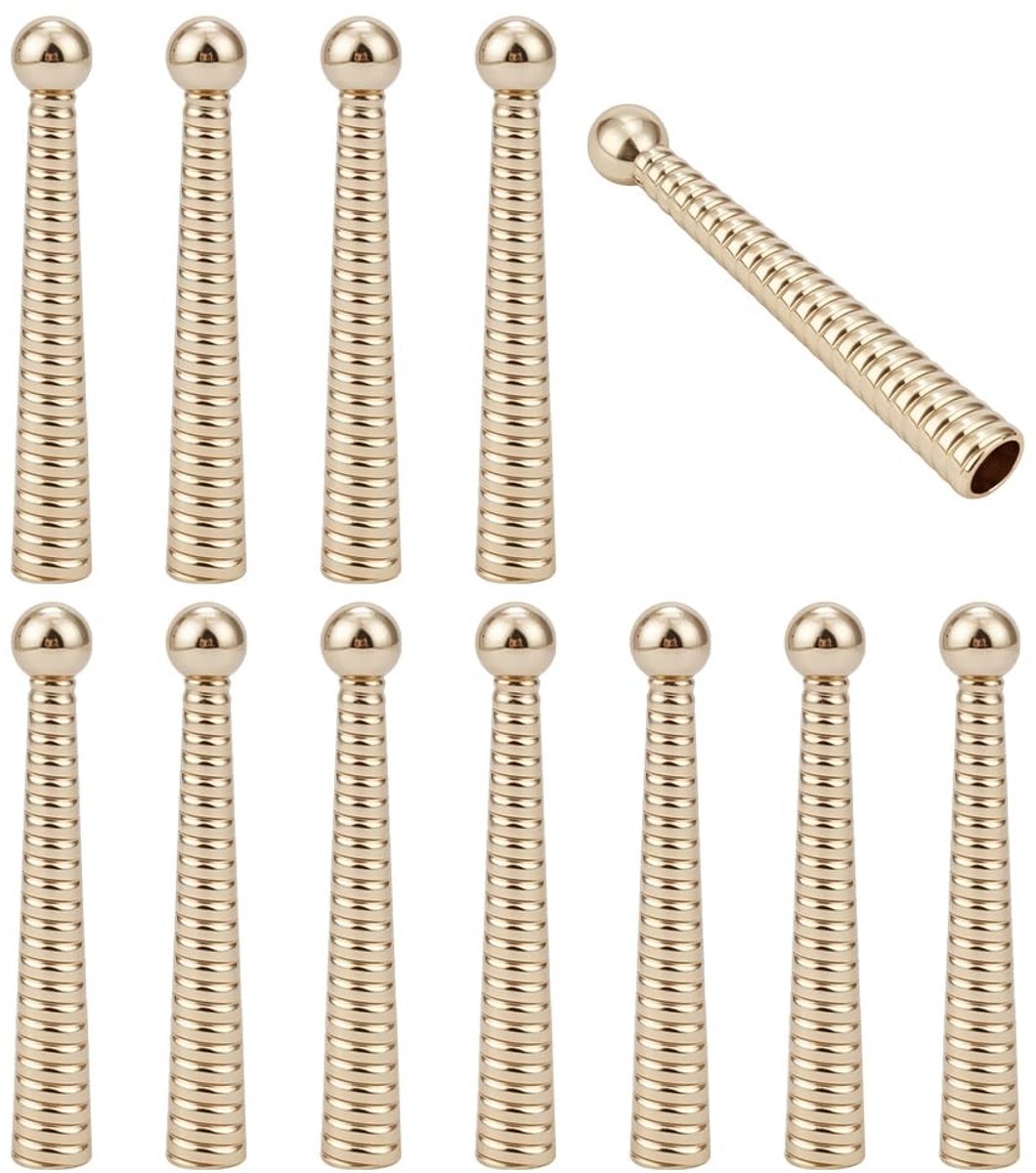 Dailygoods- Bolo Stropdassen Gouden Set van 12 - Kapsluiting - Snoeruiteinden - Koordkappen - Legering - Duurzaam Design - Stropdas