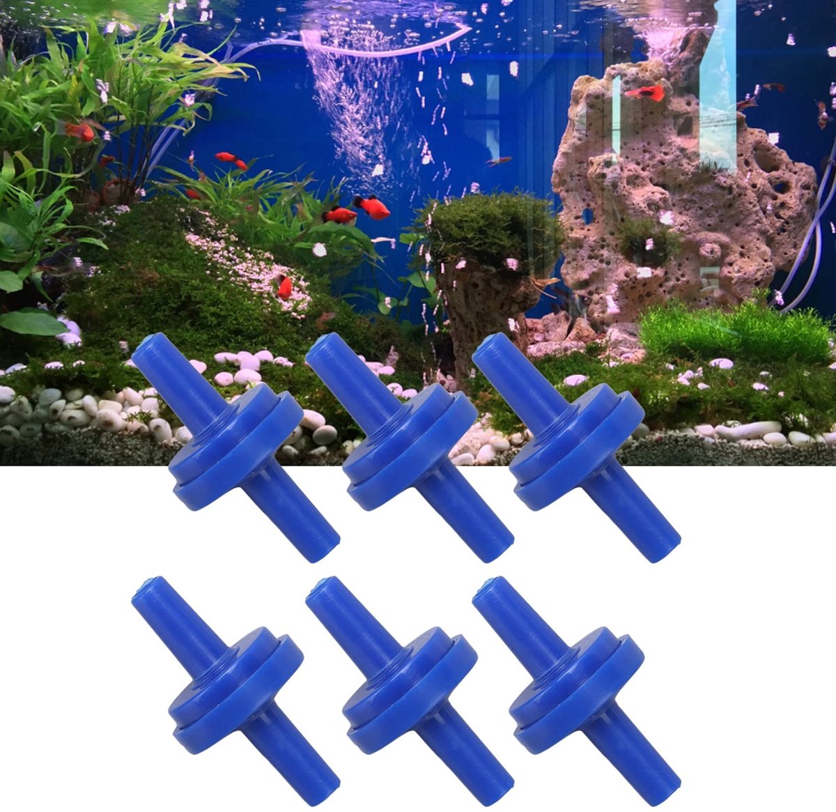 Dailygoods - Terugslagklep - PP Plastic - Pomp Protector - 4mm blue - Water Stop - Membraan Weerhaak - Geschikt voor Slangen - 10 Stuks