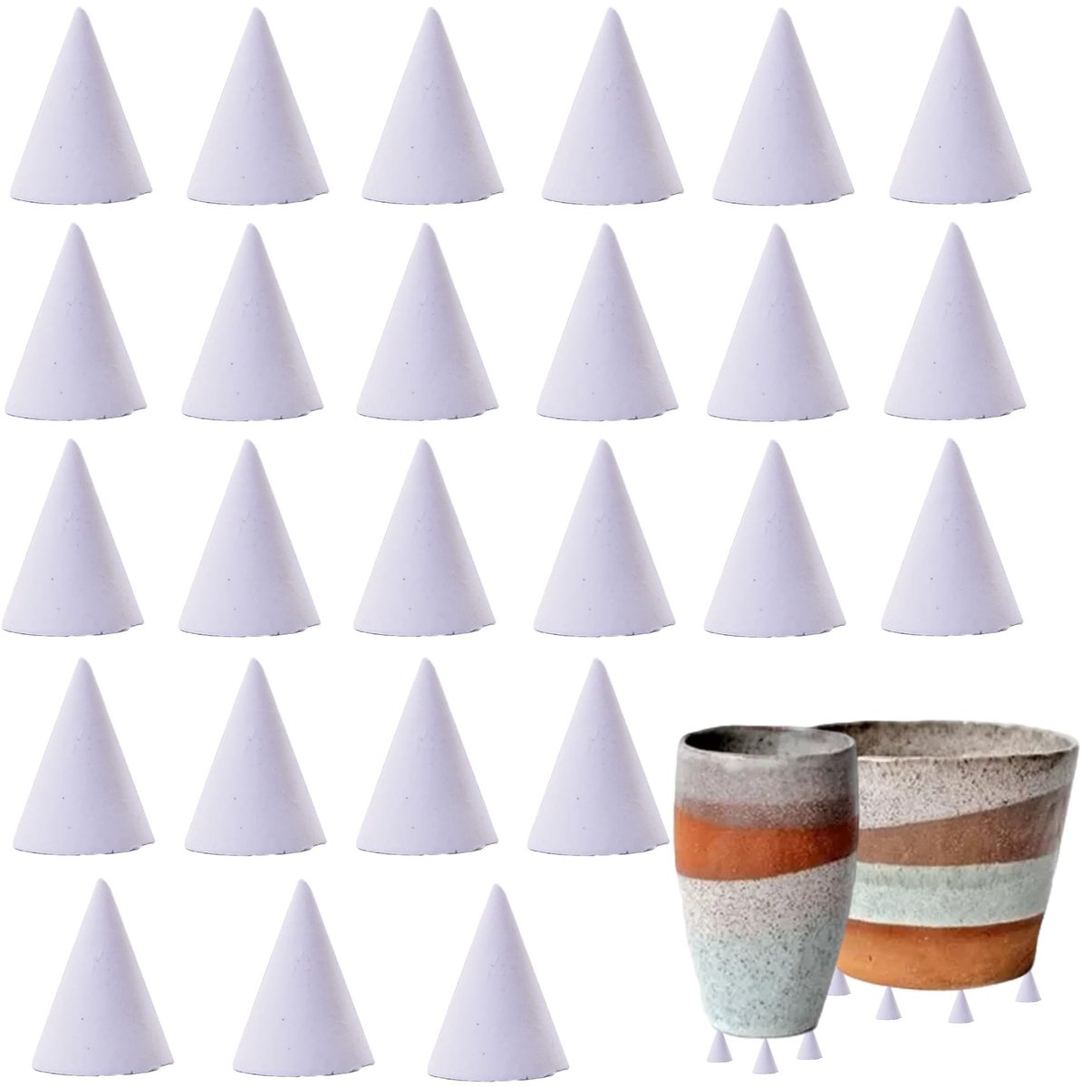 Dailygoods- Steunnagels 25-delig - Vuurvast - Keramiek - Herbruikbaar - Ovenaccessoires - Verbeterde brandefficiëntie - Keramieksteunen