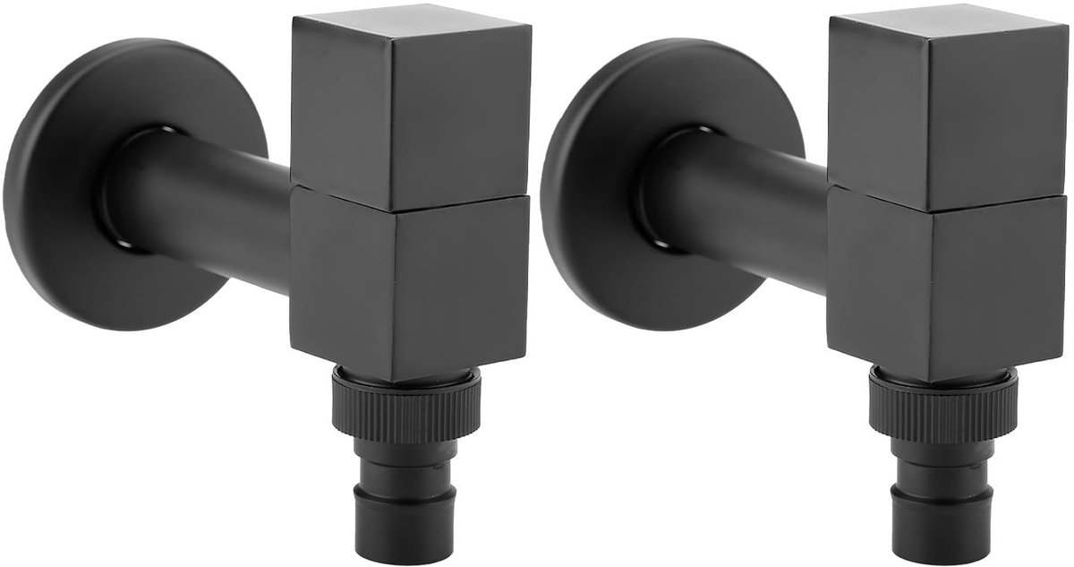 Dailygoods- Wandkraan Koud Water - Messing Zwart - Watervaluitgang - Ingebouwde Bubbler - G1/2 Schroefdraad - Duurzaam Materiaal - Waterkraan