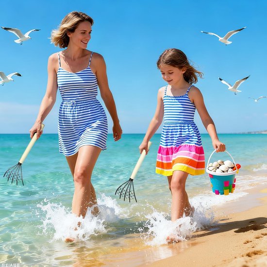 SnelShoppen - 2 Stuks Clam Hark Accessoires Cultivator Metalen Pooper Scooper Mesh Netto Hark Graaf Strand Schaal Graven Voor Tuin en Kinderen van Snelshoppen — afbeelding 2