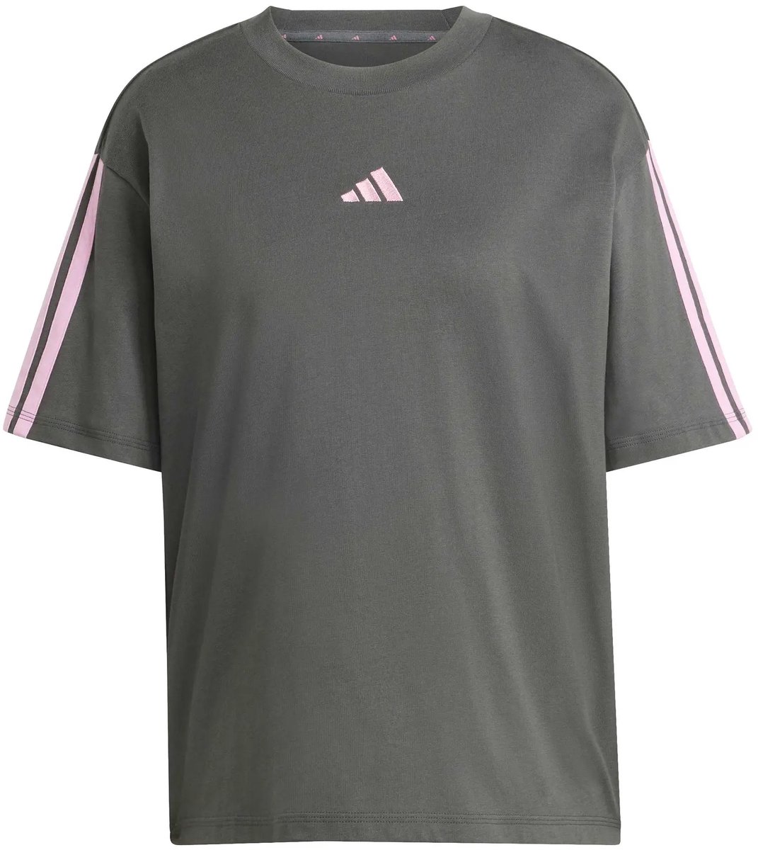 T-shirt voor dames adidas Essentials 3-Stripes Gresix/sttrbl