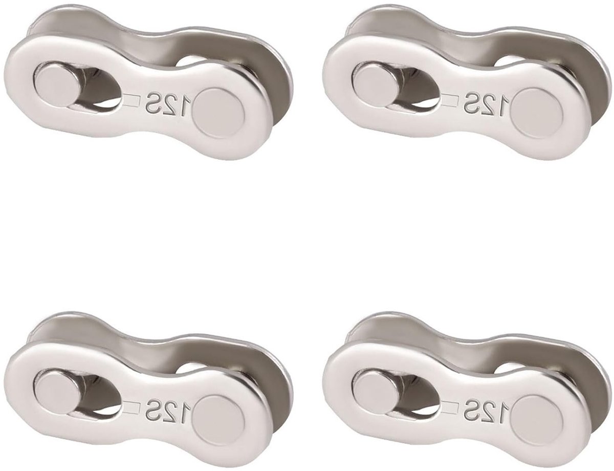 Fiets Ketting Links met 12 Compartimenten, Stalen Kettingsluiting, Fietsaccessoires en 4 Paar Verbindingen