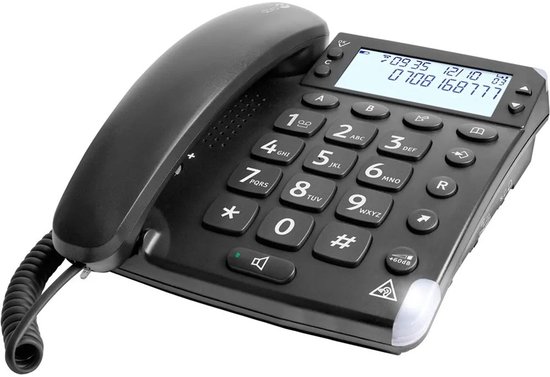 DORO Magna 4000 zwarte analoge bureautelefoon met nummerweergave en grote geluidsversterking. Geschikt voor SLECHTHOREND foto 3