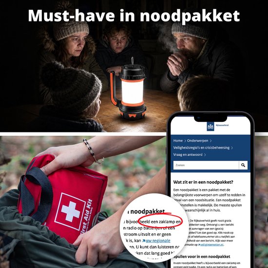 FlinQ Oplaadbare Camping Lamp/Zaklamp - Kampeerlamp - Tentlamp - Powerbankfunctie - 6 verlichtingsmod met SOS - Oplaadbare LED Zaklamp - Zaklampen voor noodpakket van FlinQ — afbeelding 3