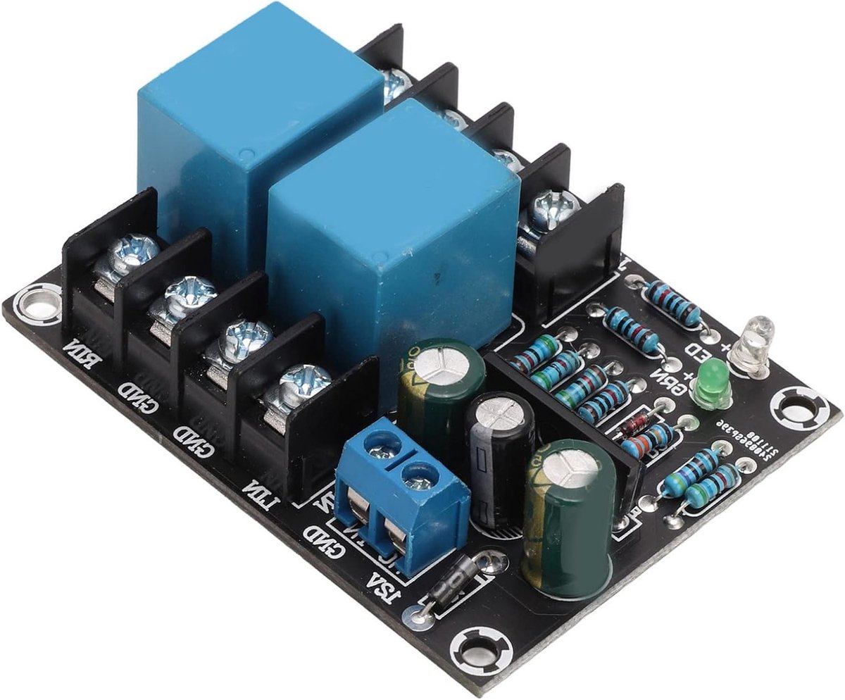 2-Kanaals Speaker Beschermingsprintplaat met Boot Delay voor Hoge Vermogen DC 12-24V en UPC1237 Chip