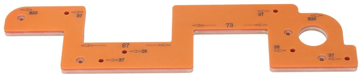 LAUZY- Groefsjabloon U-vormig - Handgreep Sleufmal - 26mm/37mm Gatafstand - R20/R25 Radius - Nauwkeurig Positiesysteem - Slijtvast Materiaal