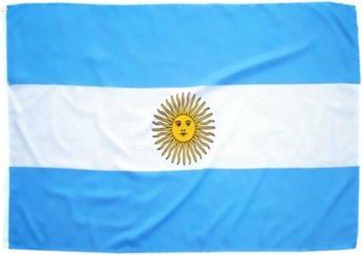 2 Argentijnse vlaggen - Vlag van Argentinië - la bandera argentina - 2 stuks - 150/90CM - Polyester - WK - Voetbal - Flag - CHPN