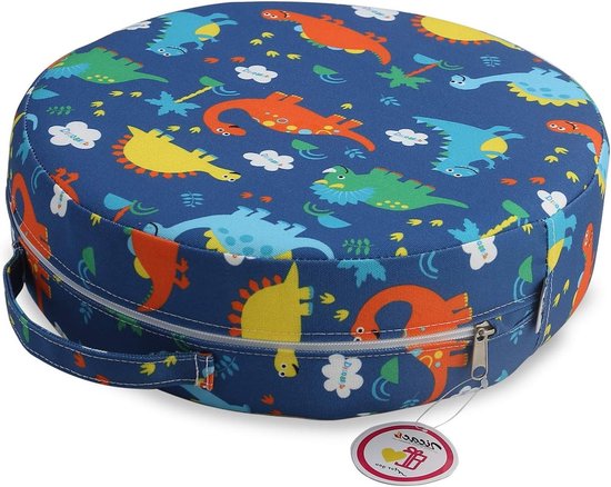 Draagbare Cartoon Kinderstoel met Verhoogde Zitting, Afneembare en Wasbare Zitting, Ideaal voor Eten, Spelen en Reizen (Navy Blauw) — afbeelding 5