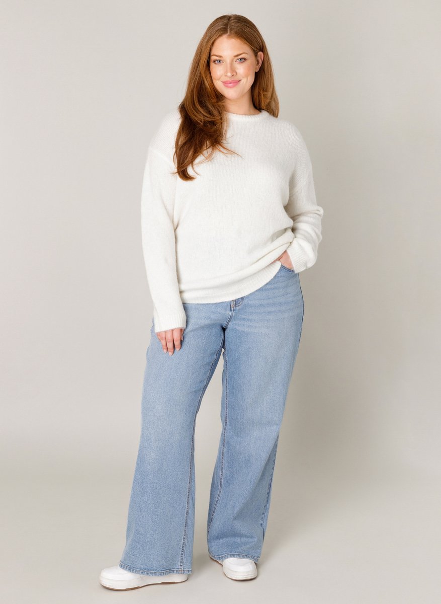 BASE LEVEL CURVY Yanara Tops - Ecru - maat 2(50)