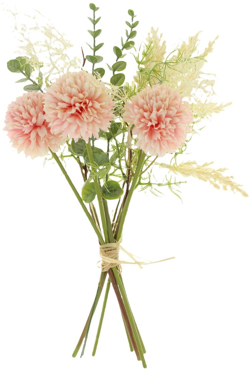 Dailygoods- Kunstweidebloemboeket 8 stuks - Premium kwaliteit - Kunstbloemen - Tafeldecoratie - Woondecoratie - Tijdloze blikvanger - Totale lengte 37 cm - Nep Bloemen