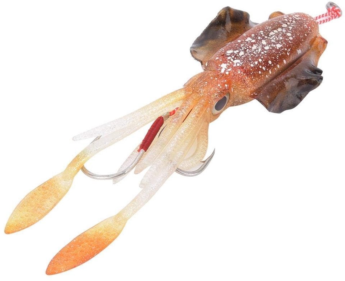 Dailygoods- Kunstaas Zacht - UV-Octopus met 3D-Ogen - Realistisch Visaas - PVC Materiaal - Totale Lengte 15,3 cm - Gewicht 60 g
