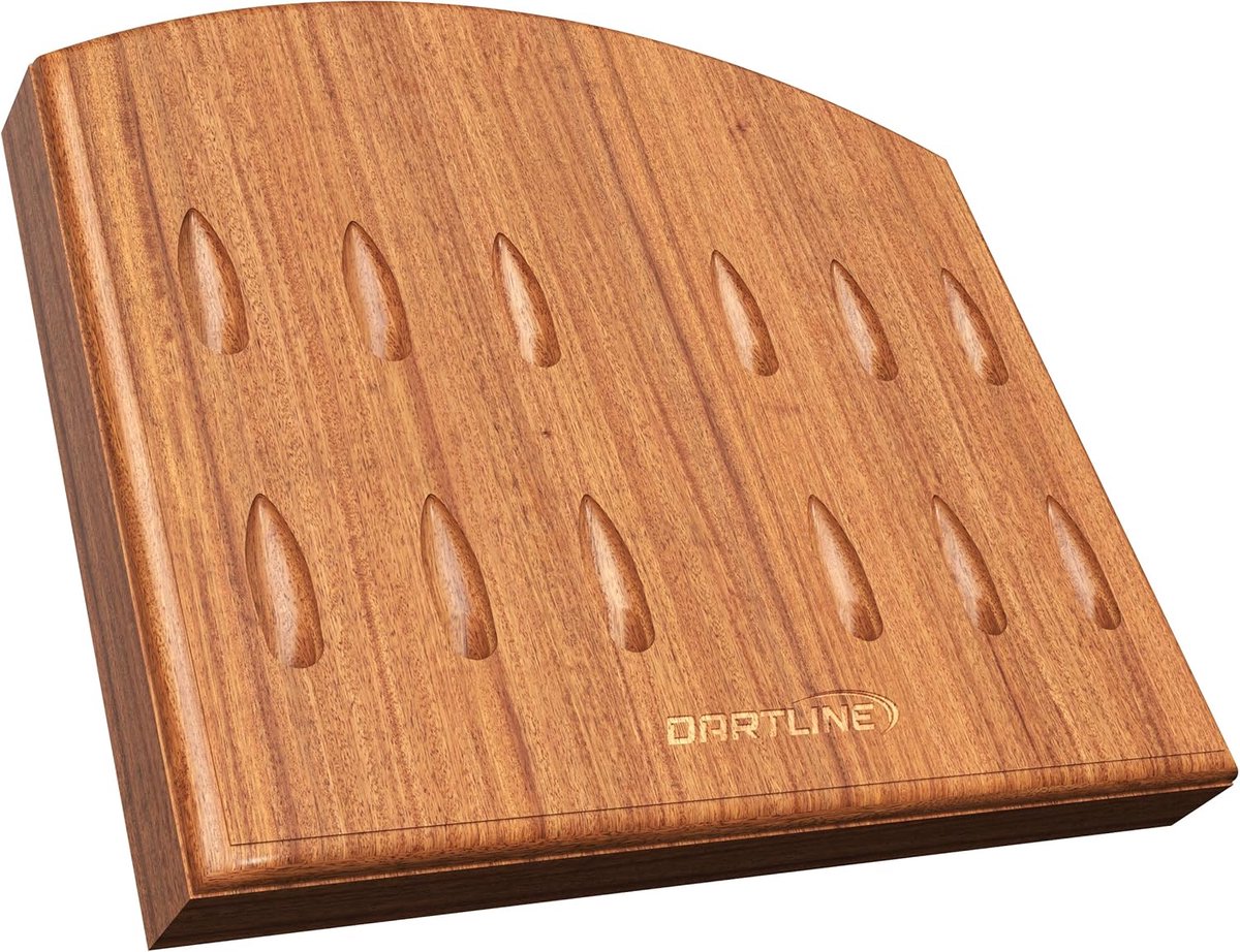 Darthouder Hout - Dartpijl Opslag - Dartpijlen Opbergen - Voor 12 Darts - 22 x 19 cm - Bruin