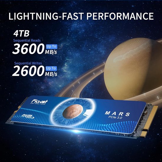 Interne SSD - Solid State Drive - Snellere Data Overdracht - NVMe PCIe 3.0 - 4 TB - Zwart — afbeelding 5