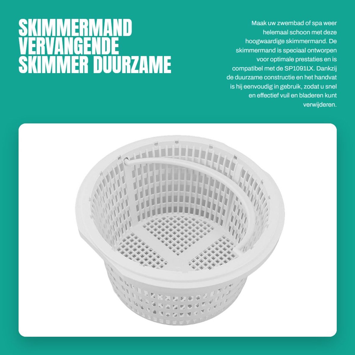 Dailygoods- Skimmermand Compatibel met SP1091LX - Kunststof - Effectieve Reiniging - Vervanging - Praktisch Accessoire - 189 x 178 x 143 mm - Zwembadfilter