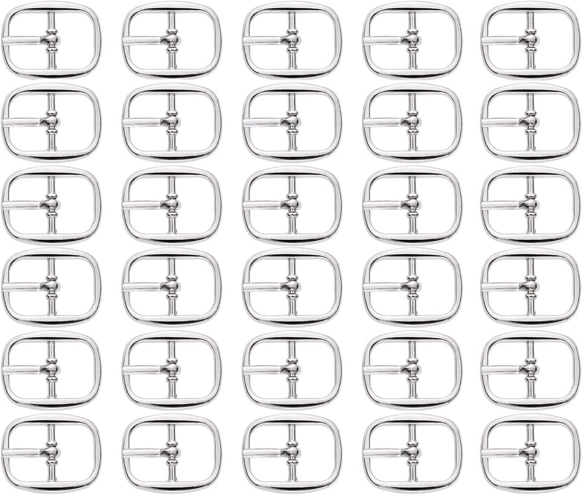 Riemgespen Set - Metalen Gespen - Kleding Reparatie - Met Middenbalk - 12 mm - Zilver