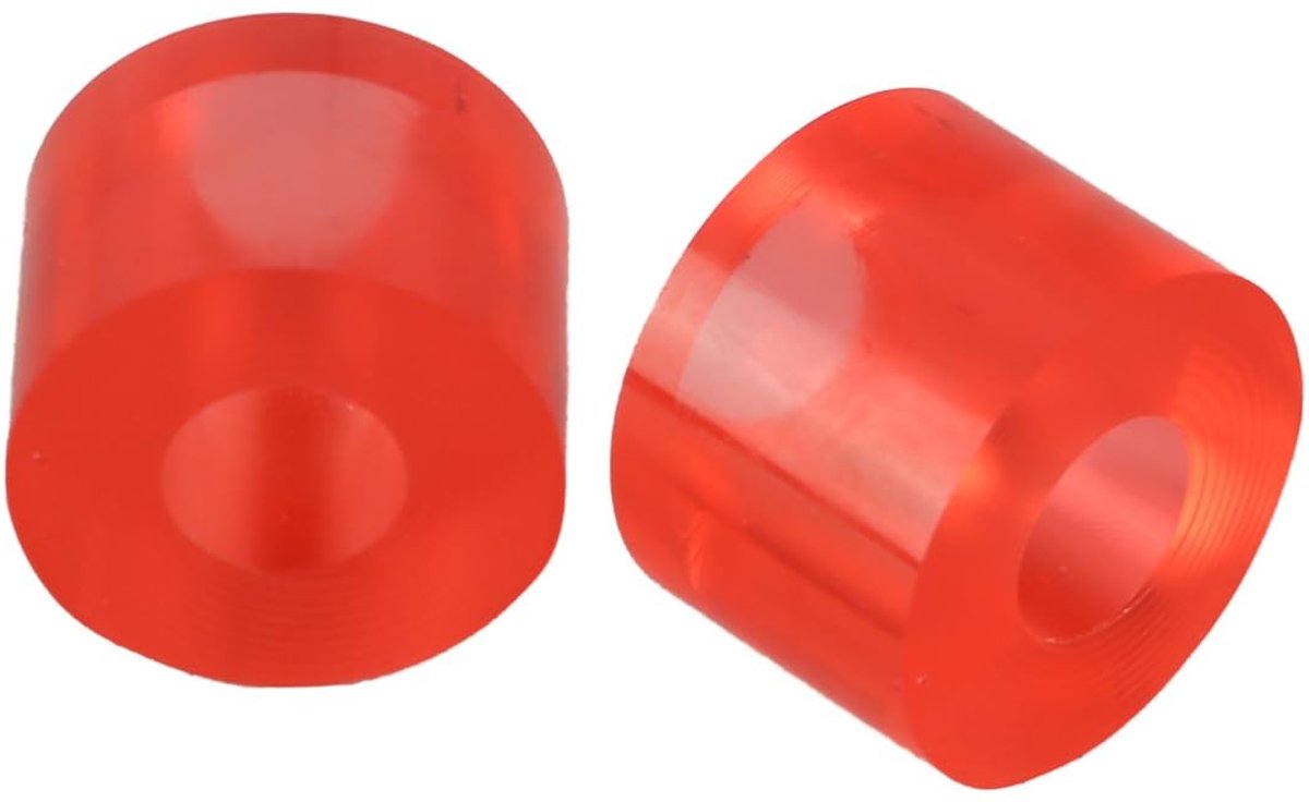 Dailygoods- Skateboard Bushings 4-Pack - Schokdemper - Accessoires - Transparant Rood - Geschikt voor Skateboards/Longboards - Kegelhoogte 11 mm - Skateboard Dempers