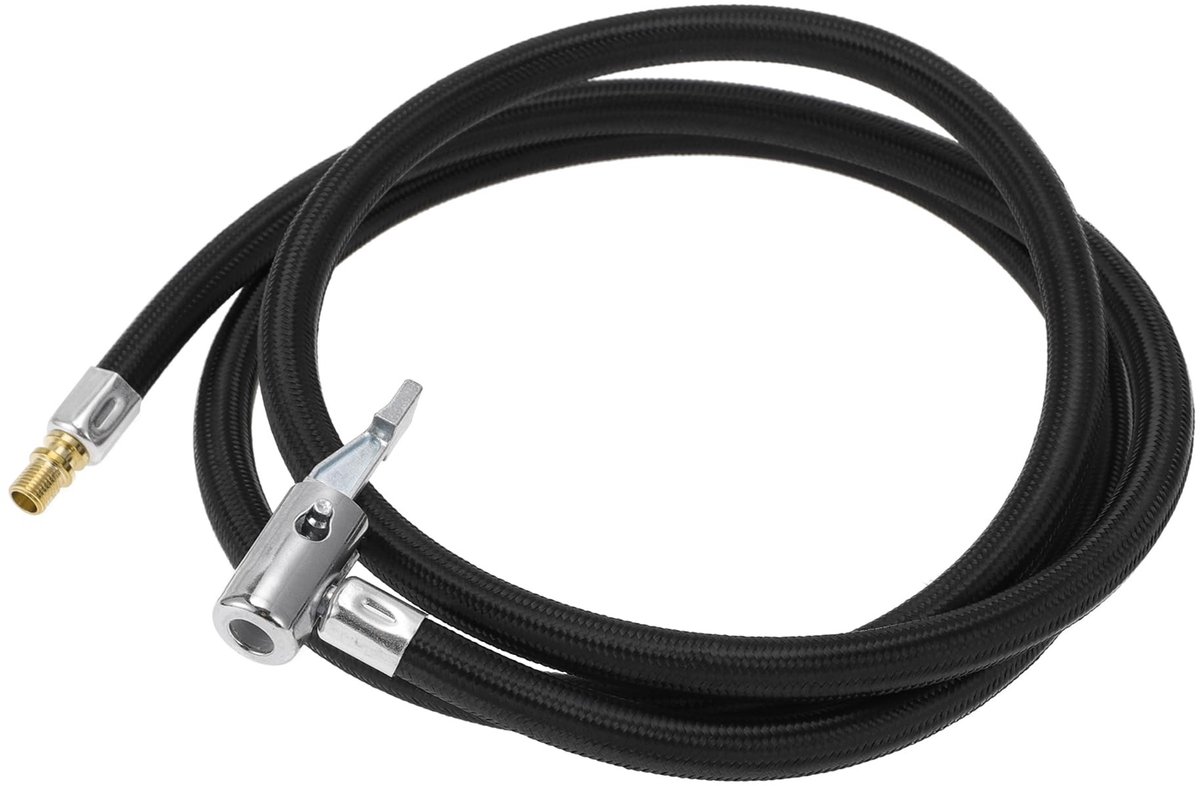 Dailygoods- Bandenspanningsmeter Duurzaam - Verlengslang 145cm - Nylon/Metaal - Snelkoppeling - Adapter Bandenventiel - Corrosiebestendig - Luchtpomp