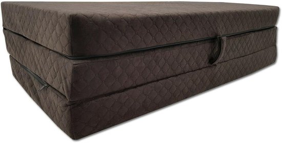 Vouwmatras - Gastenmatras Opvouwbaar - Logeren en Reizen - Wasbaar Afneembaar - 200 x 120 cm - Bruin — afbeelding 5