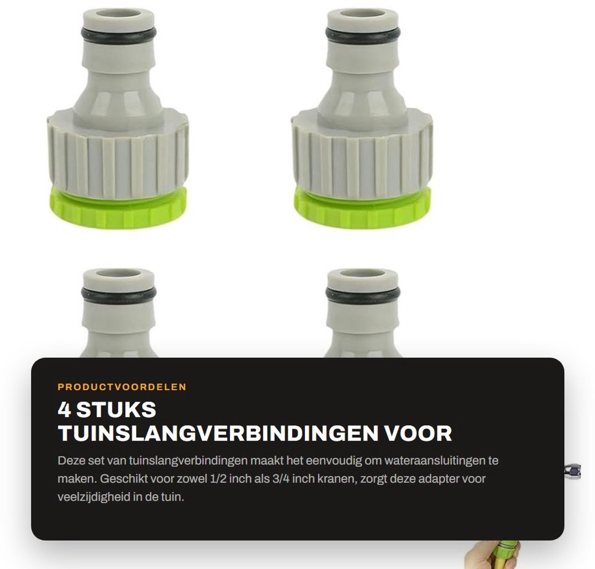 Dailygoods - 4 Stuks Tuinslangverbindingen voor Eenvoudige Installatie