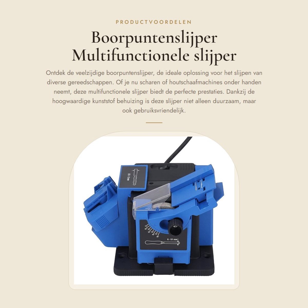 Dailygoods- Boorpuntenslijper hoge snelheid - Multifunctionele Slijper - Verstelbare Slijper - Slagvast - Krasbestendig - Hoogwaardige Kunststof Behuizing - Diameter 3-13 mm