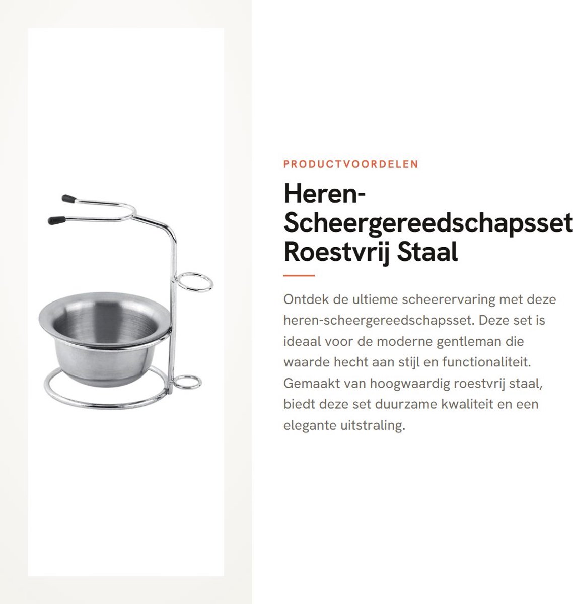 Dailygoods- Scheergereedschapsset Roestvrij Staal - Scheerstandaard - Scheerschaal - Scheerkwast - Scheerzeep - Duurzaam en Praktisch - Scheerset