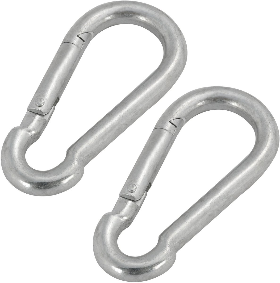 Dailygoods- Karabijnhaak 100 mm - 2 Stuks - Verzinkt Staal - Veerbelaste Grendel - Ideaal voor Outdooractiviteiten - Sterk en Duurzaam - Haak