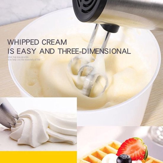 Elektrische Handmixer - Keuken Garde - Snel Mixen - 500 Watt Vermogen - 5 Snelheden - Zilver — afbeelding 3