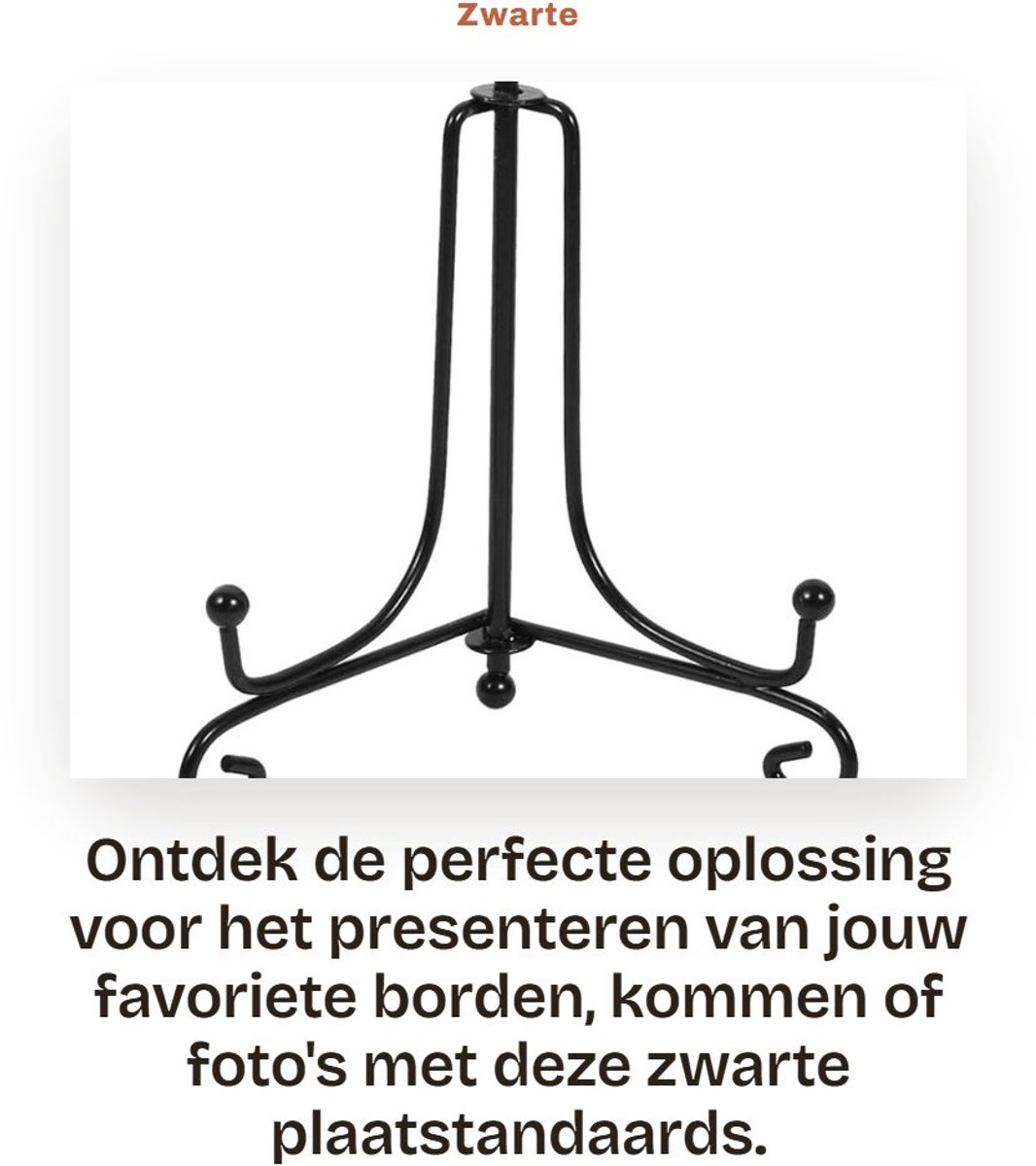 Dailygoods- Plaatstandaard Lichtgewicht - Display Standaard - Opvouwbare Houder - IJzeren Beugel - Stevige Ondersteuning - Voor Borden/Fotolijsten - Displaystandaard