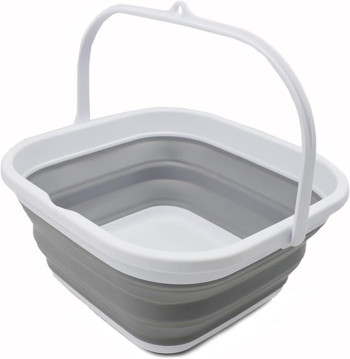 Opvouwbaar Wasbad - Draagbare Kuip - Baby Verzorging - Ruimtebesparend Ontwerp - 5.5 Liter - Wit Grijs