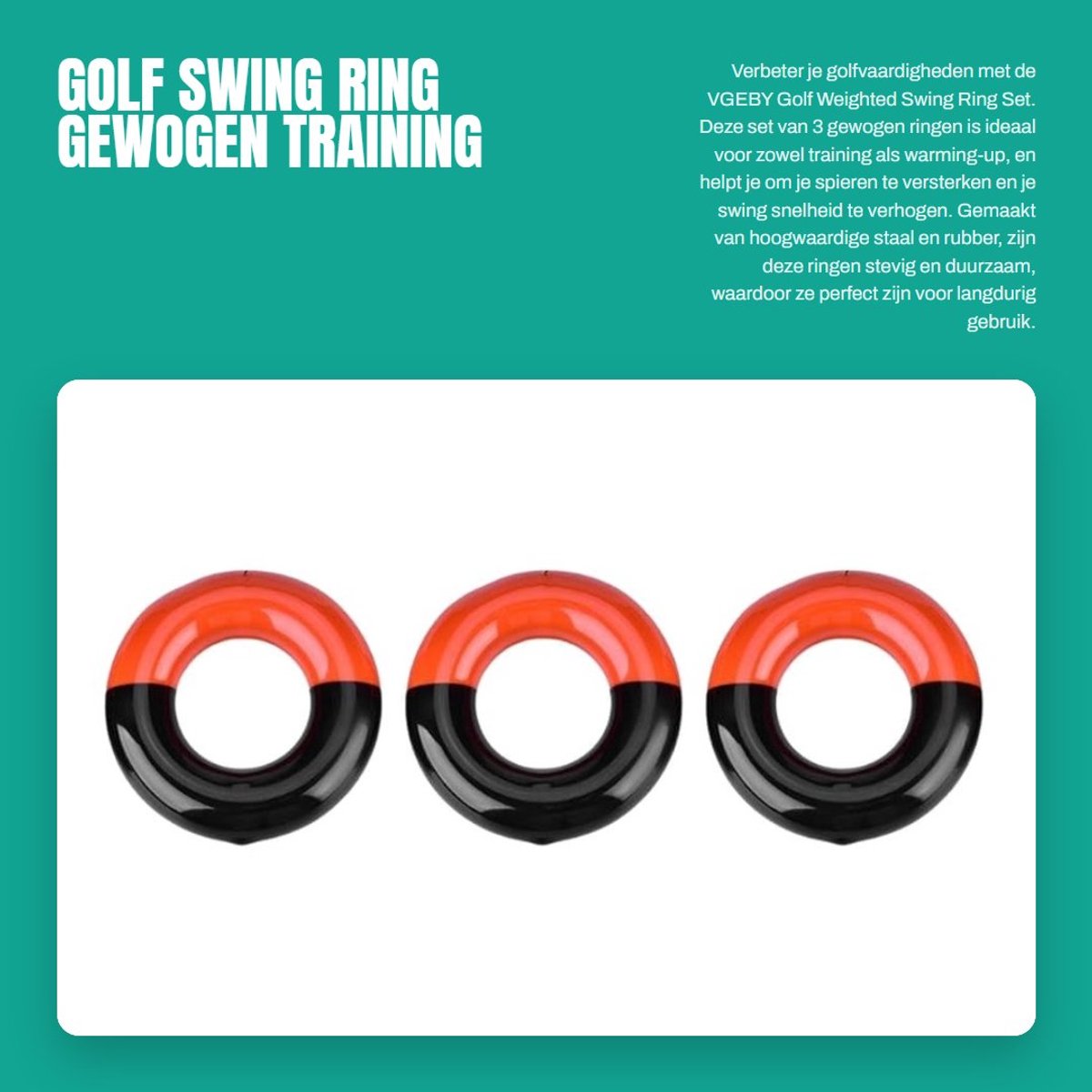 Dailygoods- Swing Ring Gewogen - Golftrainingsmateriaal - Golf Training - Opwarmen Spieren - Verhoog Flexibiliteit - Hoogwaardig Staal/Rubber - Golftraining