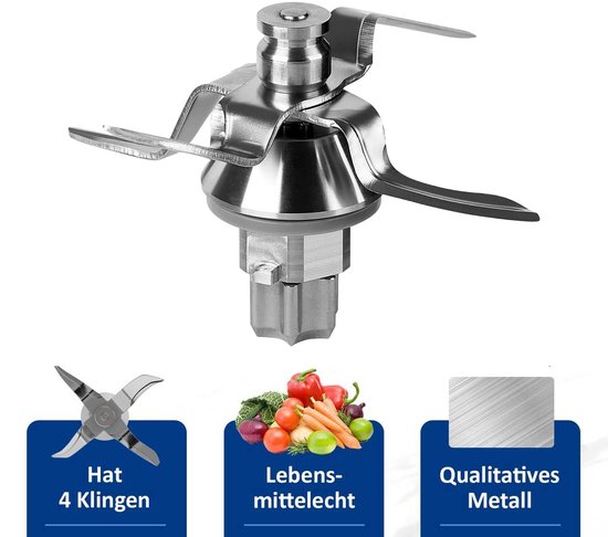 Dailygoods- Vervangend Mes voor Thermomix TM31 - Roestvrij Stalen Messen - Afdichtingsring - Vaatwasmachinebestendig - Duurzaam - Geschikt voor Kneden/Malen/Mixen - Mixerblad van Dailygoods — afbeelding 2