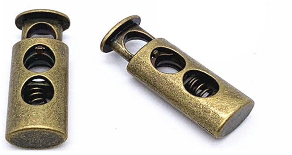 Dailygoods- Koordstopper 50 Stuks - Metalen Koordklemmen - 2 Gaten - Trekkoordstopper - Multifunctioneel - Robuust Ontwerp - Koordklem