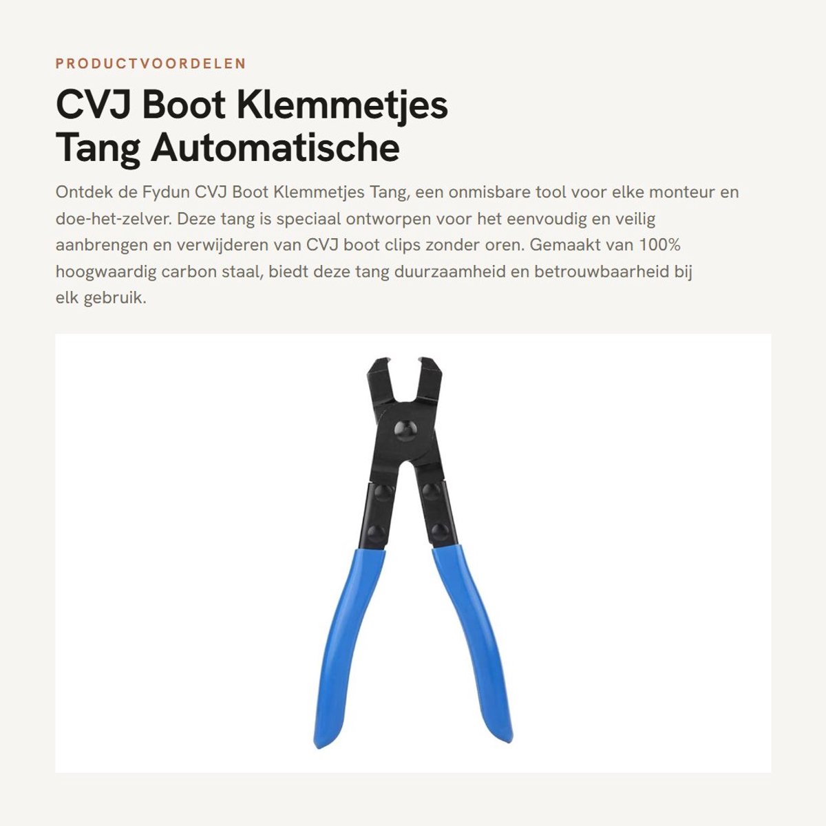 Dailygoods- Pinza Automatische Reparatietool - CVJ Morsletang - Carbon Staal - Antislip Handvat - Lichtgewicht - Ergonomisch Ontwerp - Tang