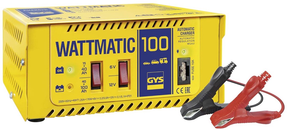 Automatische Acculader - Batterijlader - Voertuigen Onderhoud - 6/12V Bewakingsvrij - 100 Ah - Zwart