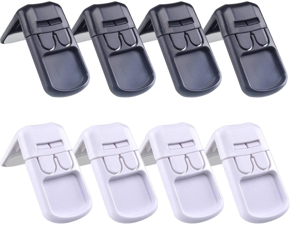 Dailygoods- Hoeksloten 8 Stuks - Veiligheidsslot voor Kasten - Kinderslot Lade - Kinderslot Deur - Klevend Kinderveilig Slot - Eenvoudige Installatie