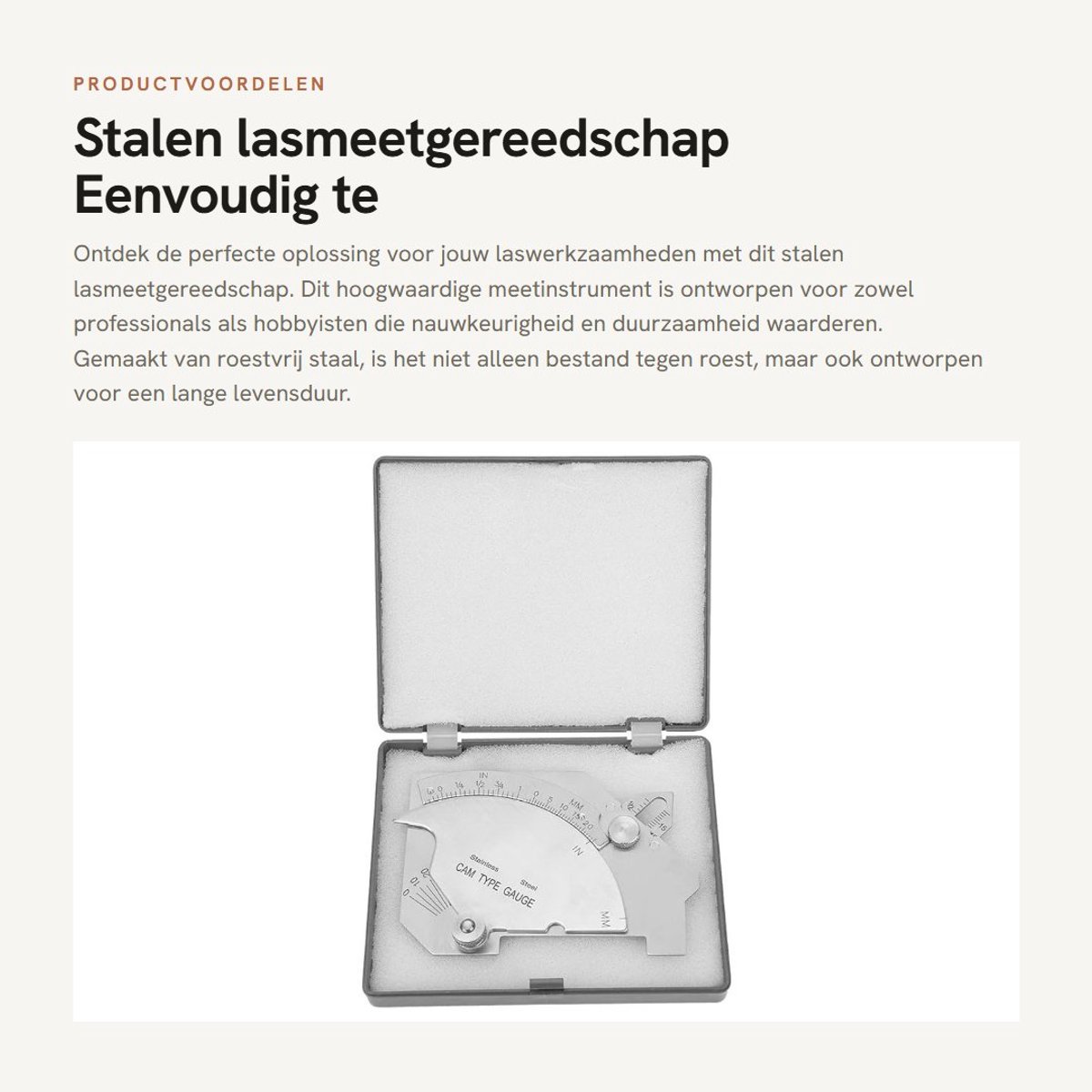 Dailygoods- Lasmeetgereedschap Roestvrij Staal - Lasmeter - Lasnaad-Inspectieleider - Compact Formaat - Gering Gewicht - Duidelijke Schaal