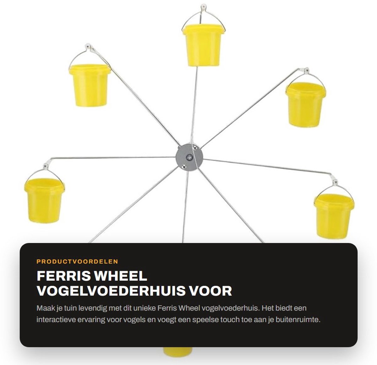 Dailygoods- Vogelvoederhuisje Interactief - Vogelvoederhuisje met Roterend Wiel - Tuindecoratie - Robuust Kunststof - Vogelvoederervaring - Aantrekkelijk voor Vogels - Vogelvoederhuis