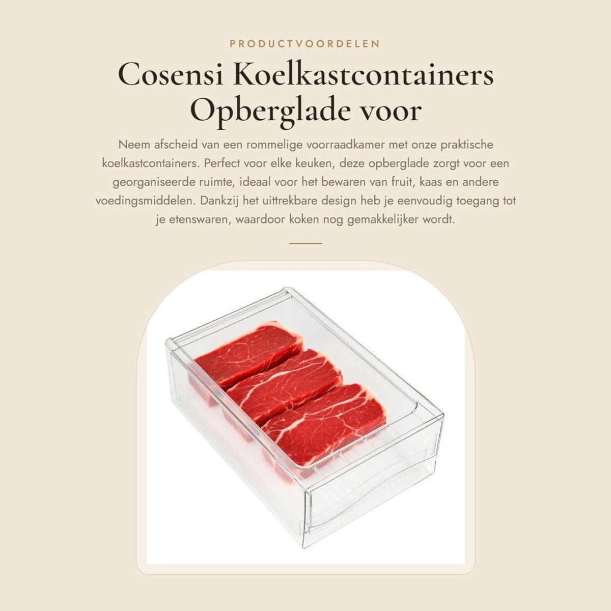 Dailygoods- Koelkastcontainer met uittrekbare design - Opbergdozen - Koelkastdozen - Voedselorganisatie - Stapelbare koelcontainers - Hoogwaardig voedselveilig materiaal
