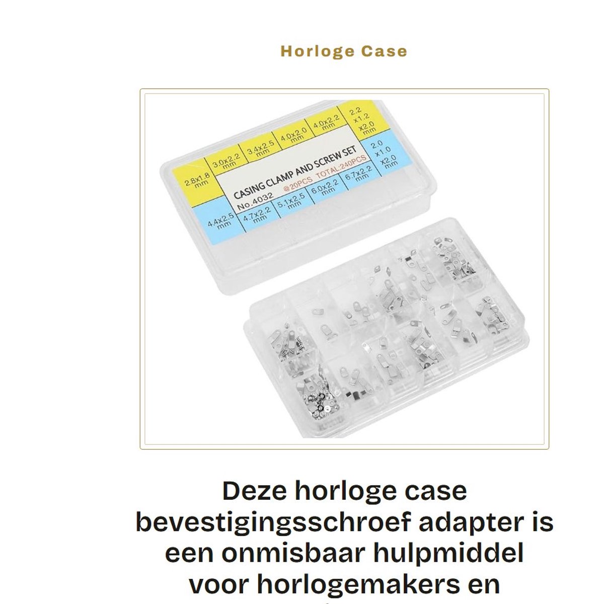 Dailygoods - Horloge Case Bevestigingsschroef Adapter - Roestvrij Staal - Geschikt voor 2824 2836 2846 - 240 Stuks - Praktisch en Duurzaam