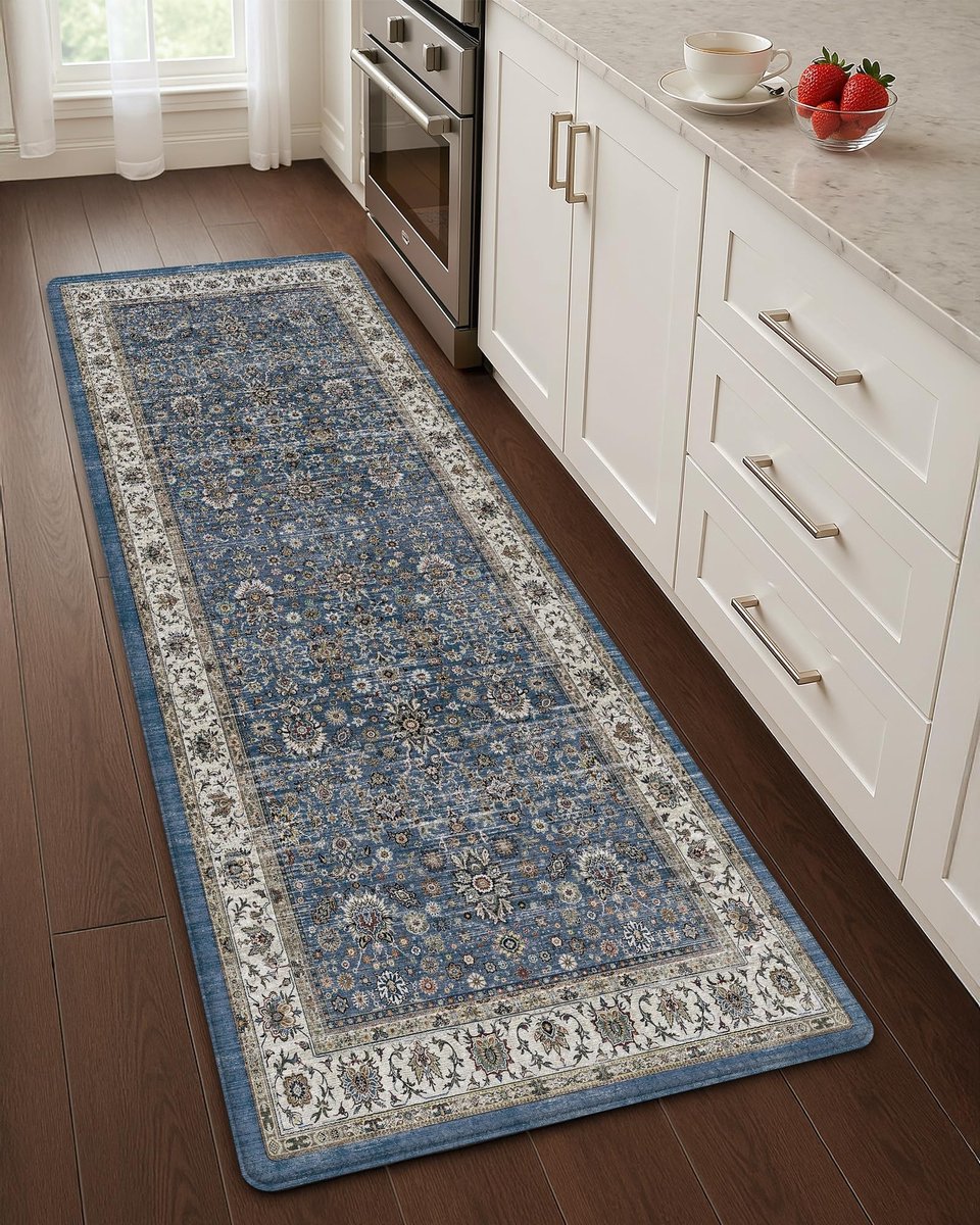 Dailygoods- Keukenmat 60 x 150 cm - Antislip - Waterdicht - Oliebestendig - Vintage Decor - 1 cm Dikte Gedempt - Keukentapijt
