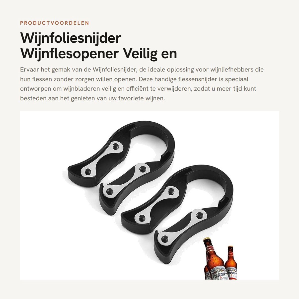 Dailygoods- Wijnfoliesnijder Professionele Foliesnijder - Roestvrij Staal - Veilig - Ergonomisch - Systeem met Twee Messen - 2 Stuks - Wijnopener
