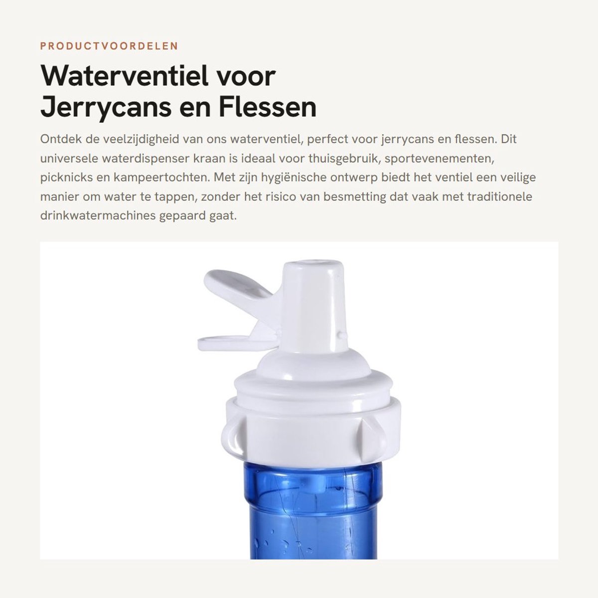 Dailygoods- Waterventiel Universeel 48mm - Waterdispenser Kraan - Hygiënisch Reserveventiel - Ideaal voor Thuis/Sport/Picknick - Eenvoudig te Bevestigen