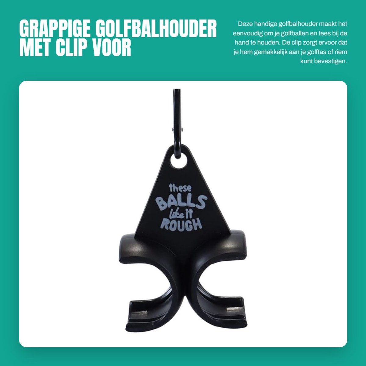 Dailygoods - Grappige Golfbalhouder met Clip voor Golftas
